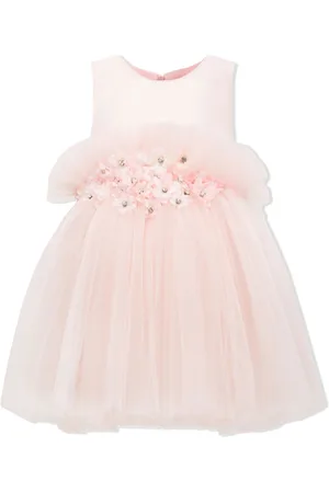 Tulleen Floral-appliqué tulle dress