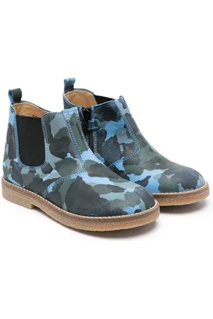 GALLUCCI Camouflage-print leather ankle boots