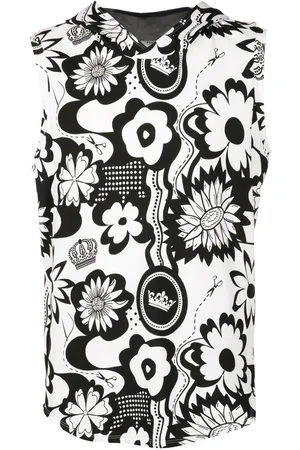 AMIR SLAMA Graphic-print sleeveless hooded top