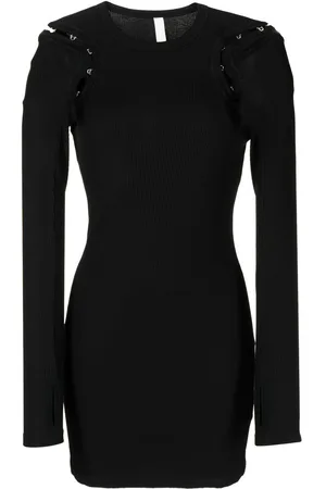DION LEE Hook and eye ribbed mini dress