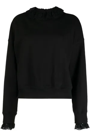 GOEN.J Crochet-colar sweatshirt