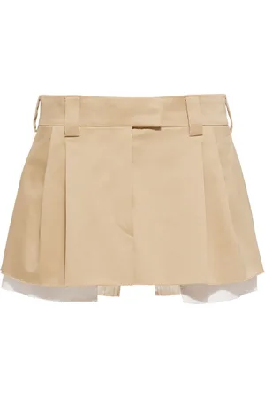 Miu Miu Embroidered-logo chino miniskirt