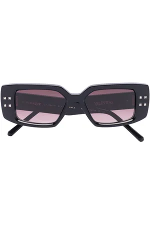 VALENTINO GARAVANI Rockstud rectangle-frame sunglasses
