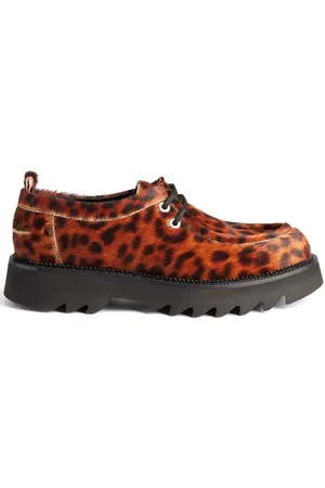 Ami Leopard-print lace-up platform shoes