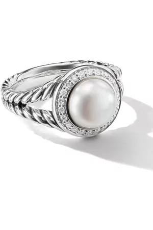 David Yurman Kobieta Pierścionki - Sterling 8mm pearl and diamond ring