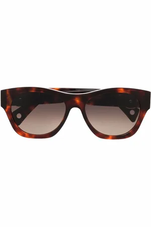 Lanvin Tortoiseshell-effect logo-plaque sunglasses