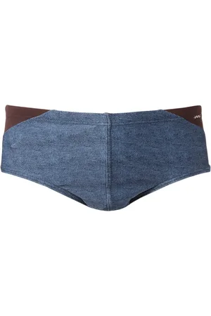 AMIR SLAMA Denim-print swim trunks