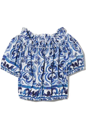 Dolce & Gabbana Majolica-print off-shoulder top