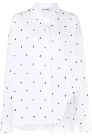 The Attico Diana oversized logo-print shirt