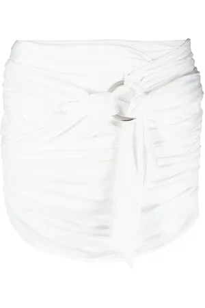The Attico Drape-detailed thigh-length skirt