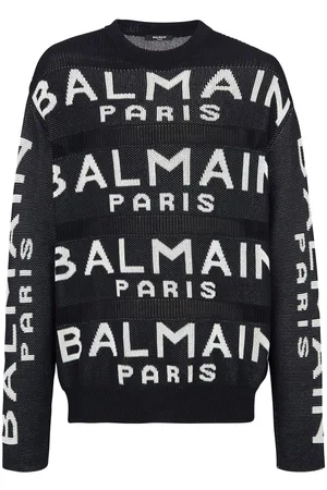 Balmain Logo-intarsia knitted jumper