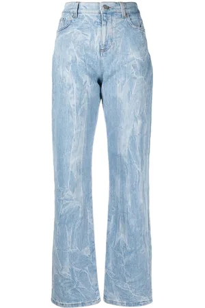 Stella McCartney Crinkle-effect straight-leg jeans