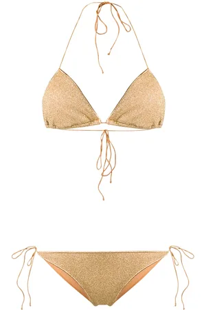 Oseree Lumière metallic triangle bikini