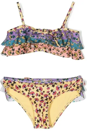 ZIMMERMANN Floral-print ruffle bikini set