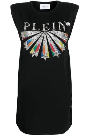 Philipp Plein Embellished logo-print T-shirt dress