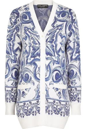 Dolce & Gabbana Majolica-print jacquard silk cardigan
