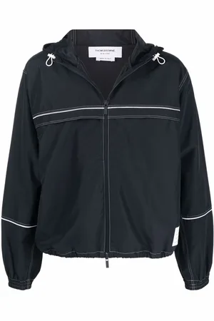 Thom Browne Contrast-stitch hooded track jacket