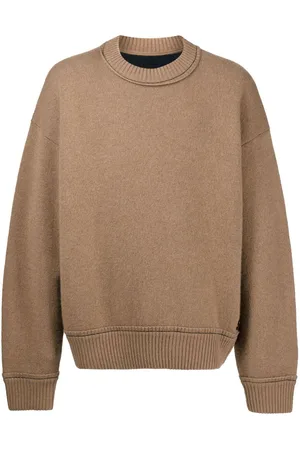 SACAI Crew-neck logo-plaque jumper