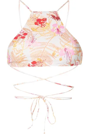 CLUBE BOSSA Floral-leaf print bikini top