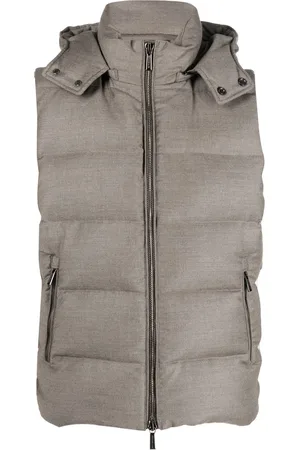 MOORER Hooded sleeveless padded gilet