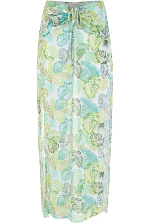 AMIR SLAMA Palm leaf print skirt