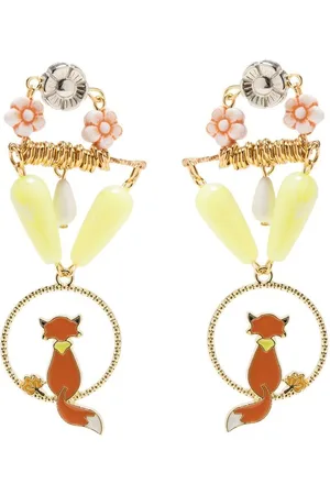 AMIR SLAMA Cat motif drop earrings