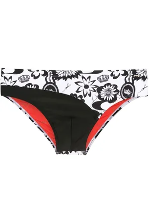 AMIR SLAMA Floral-print panelled swim trunks