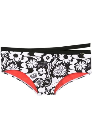 AMIR SLAMA Floral-print slip-on swim trunks