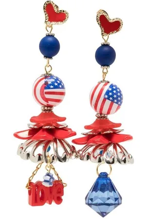 AMIR SLAMA American-flag statement drop earrings