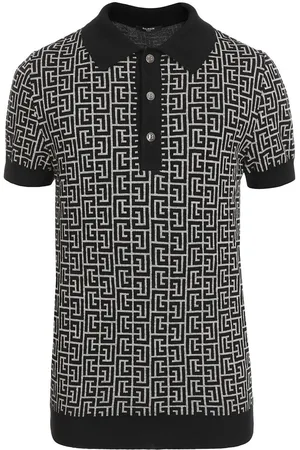 Balmain PB monogram jacquard polo shirt