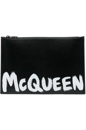 Alexander McQueen Logo-print leather clutch bag