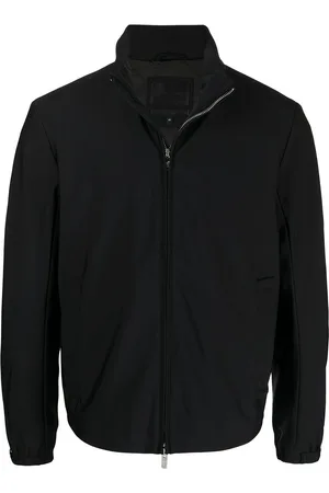Emporio Armani Stowaway-hood zip-up blouson