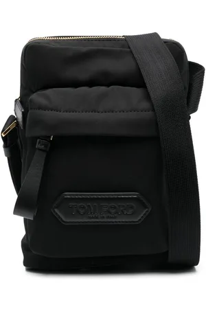 Tom Ford Logo-patch zip-up messenger bag