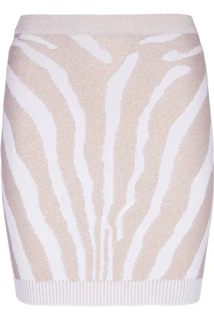 Balmain Zebra intarsia-knit miniskirt