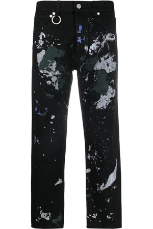 Etudes Paint-splattered straight-leg jeans