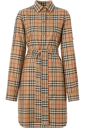 Burberry Vintage Check cotton tie-waist shirt dress