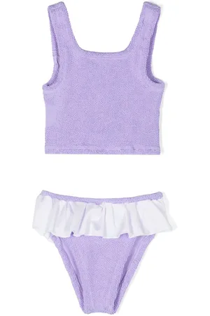 Hunza G Olive ruffled bikini set