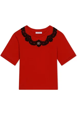 Dolce & Gabbana Lace-insert cotton T-shirt