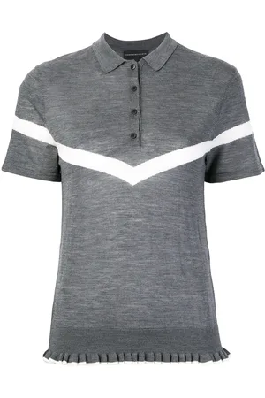 Cashmere In Love Ruffle trimming knitted polo shirt