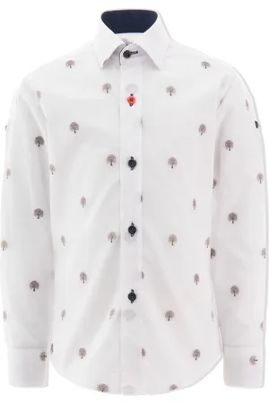 M. Moustache Maple-embroidered organic cotton dress shirt