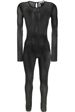 Patrizia Pepe Sheer crystal-embellished jumpsuit