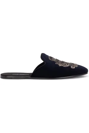 Dolce & Gabbana Embroidered velvet slippers