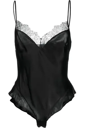 MAISON CLOSE Lace-trim silk body