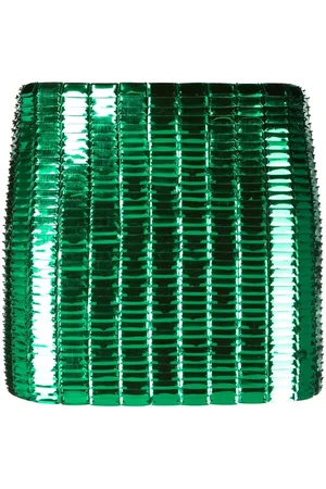 The Attico Crystal-embellished fitted skirt