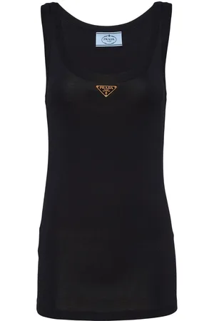 Prada Ribbed-knit jersey tank top