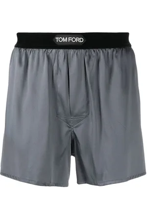 Tom Ford Logo-waistband silk-blend boxer shorts