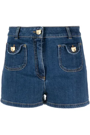 Moschino Bear button denim shorts