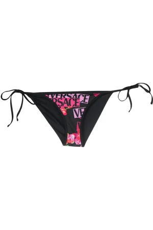 VERSACE Floral-print bikini bottoms