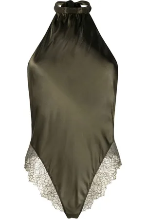 MAISON CLOSE Lace-trim detail bodysuit