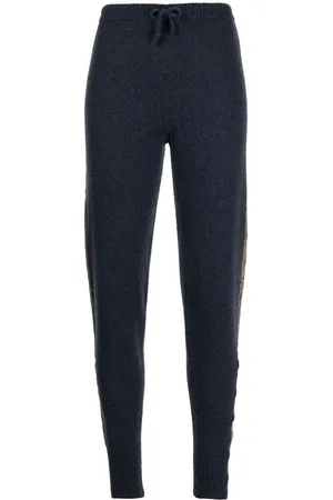 Madison.Maison Laminated-stripe cashmere trousers